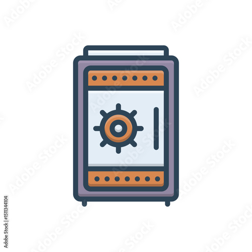 Color illustration icon for money safety