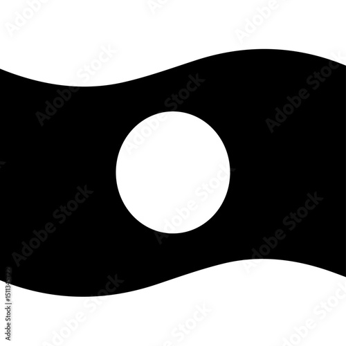 Abstract white and black vector yin yang symbol sign shows zen balance and harmony
