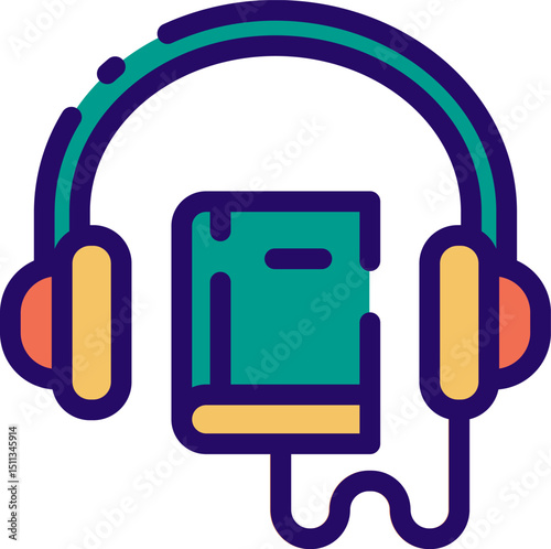 audio book  illustration on a white background   