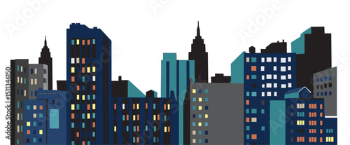 cityscape vector panorama illustration