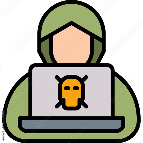 Hacker lineal color icon