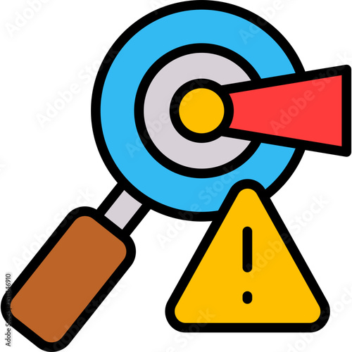 Threat Detection lineal color icon