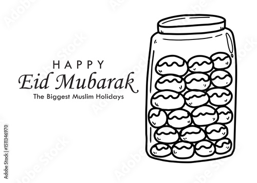 glass jar with nastar eid mubarak