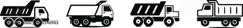 Vector illustration of dump truck on a plain white background

