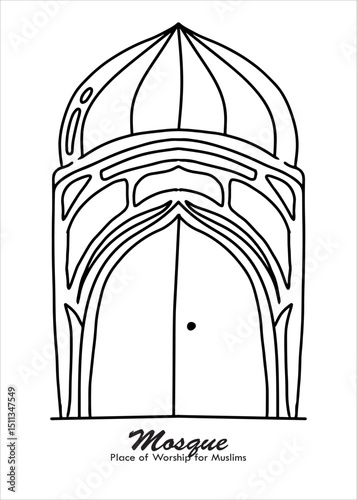 vector illustration of an Mosque
