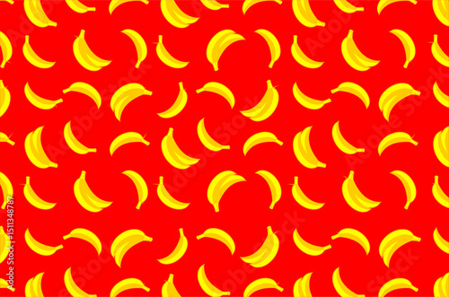 Bananas seamless pattern, vector illustration of bananas, design of bananas pattern. Perfect for background, packaging, textile, fabric, wrapping paper and other commercial needs.