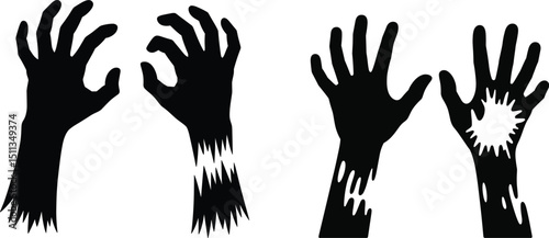 Set of halloween silhouettes, High-quality Halloween vector illustration featuring spooky and fun design elements including ghosts, jack-o'-lanterns, bats, witches, skulls, and spider webs.