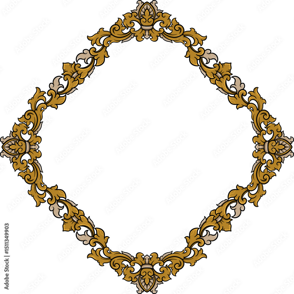 Obraz premium A floral frame suitable for invitations, marketing materials, or decorative purposes in graphic design.