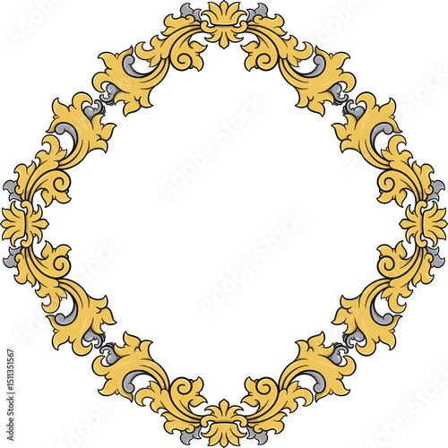 Elegant ornate frame ideal for invitations or luxury branding projects.