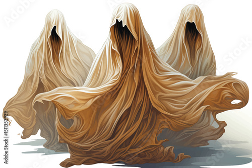 Halloween style ghost soul costume theme 3D illustration