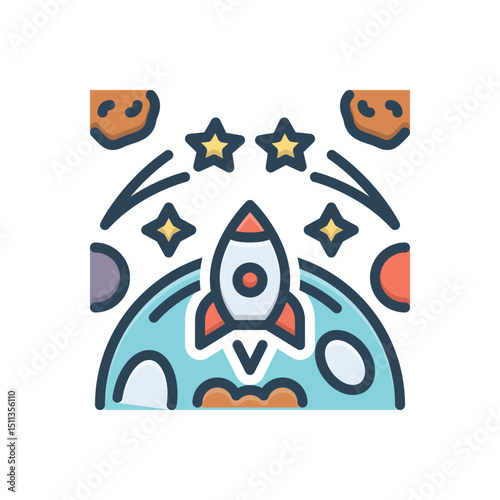 Color illustration icon for travel