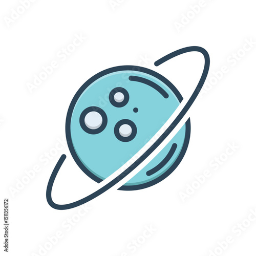 Color illustration icon for uranus