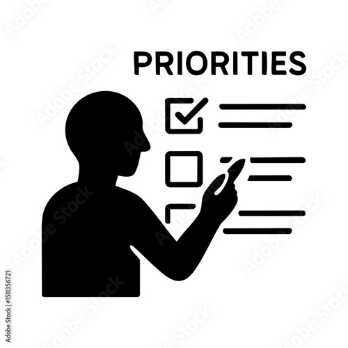 Prioritization checklist icon for productivity planning