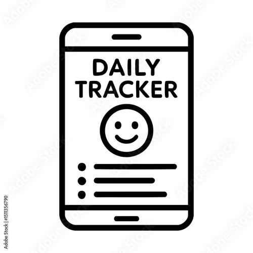Daily habit tracker app on smartphone icon