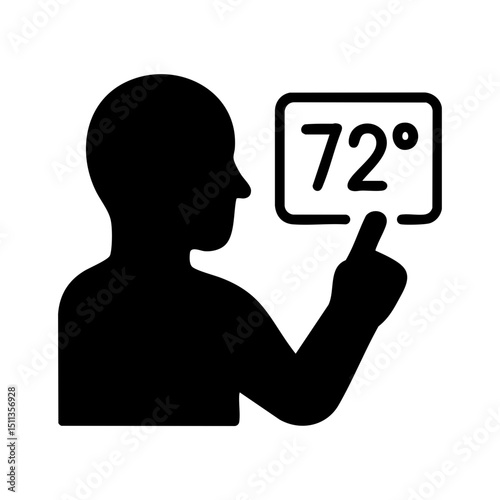 Smart thermostat icon showing temperature control