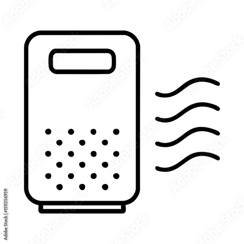 Air purifier line icon with airflow effect