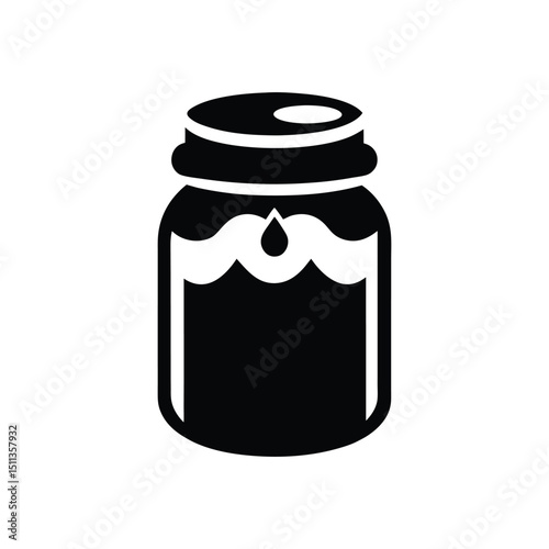 a clean minimalist vector honey jar on white background.eps