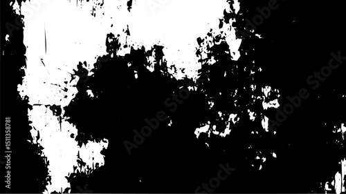 Grunge Rough Black and White Texture Overlay for Distressed Background Effects