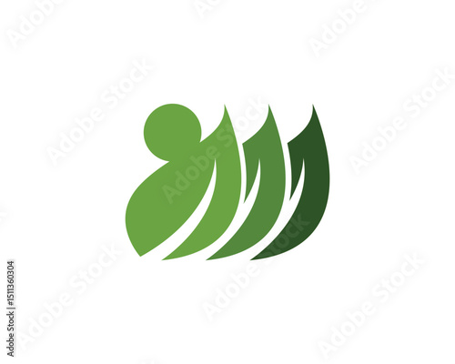 green leaf ecology nature element vector icon,