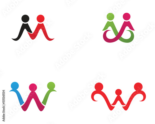 Adoption and community care Logo template vector icon,