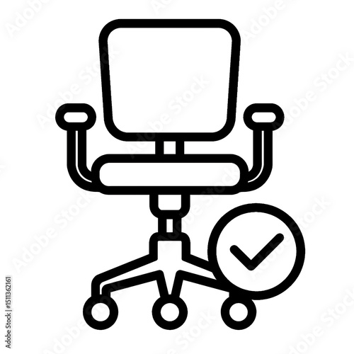 diverse office chair icon design of black shape silhouette vector illustration on white background