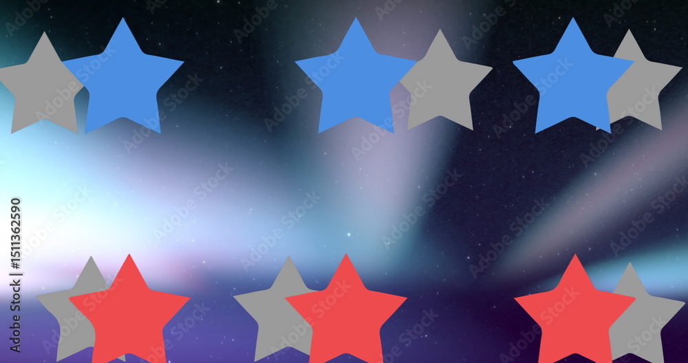 Obraz premium Image of stars moving over stadium