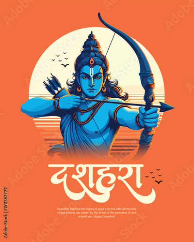Happy Dussehra, Vijayadashami & Ram Navami Festival Celebration in India | Jai Shri Ram Greeting Social Media Post Design