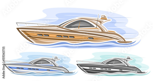 Vector Motor Boat Set
