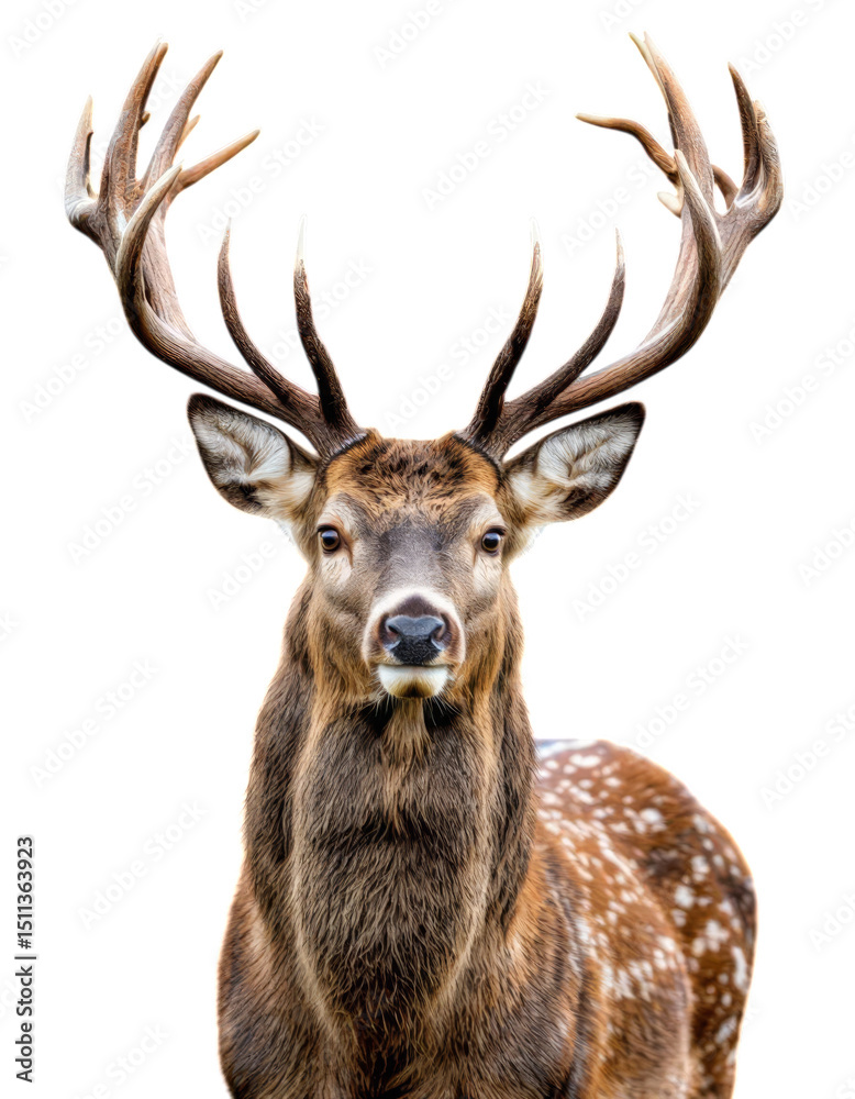 Fototapeta premium Majestic Deer Antlers, Isolated Transparent Background