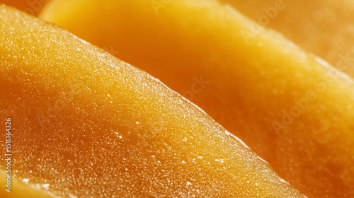 Close up view of smooth golden orange substance