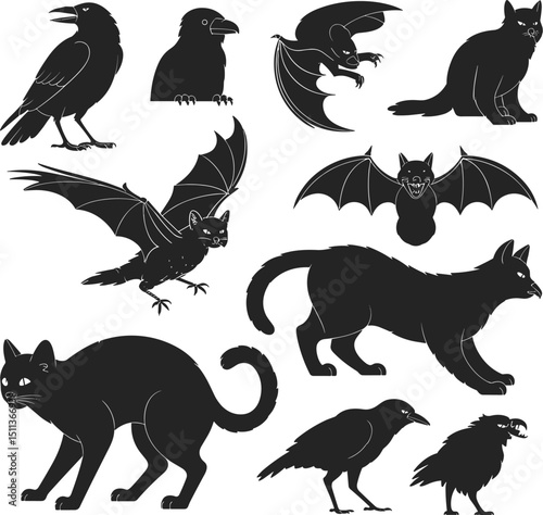 Halloween T-shirt, High-quality Halloween vector illustration featuring spooky and fun design elements including ghosts, jack-o'-lanterns, bats, witches, skulls, and spider webs.