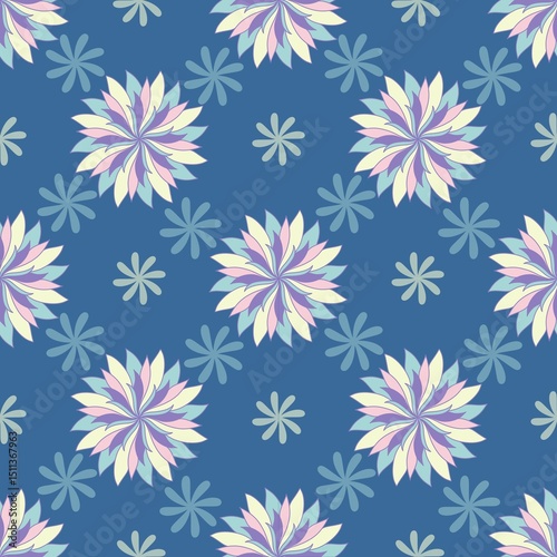 seamless floral pattern, flower , wallpaper , background, floral ,blue , pastel , purple 