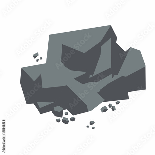 Coal pile vector. Coal Cartoon on white background. Coal fuel energy.