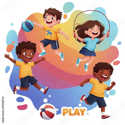 children playing soccer