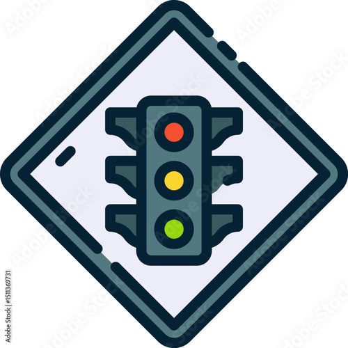 traffic lights illustration on a white background        