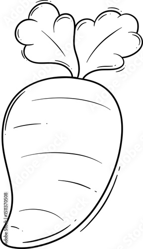 Simple Line Drawing of a Carrot