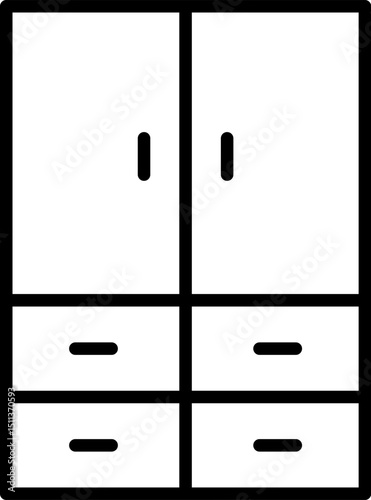 wardrobe illustration on a white background        