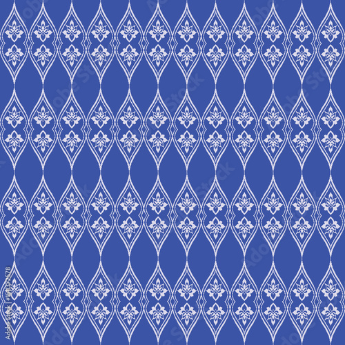 Tribal Thai traditional style seamless damask pattern