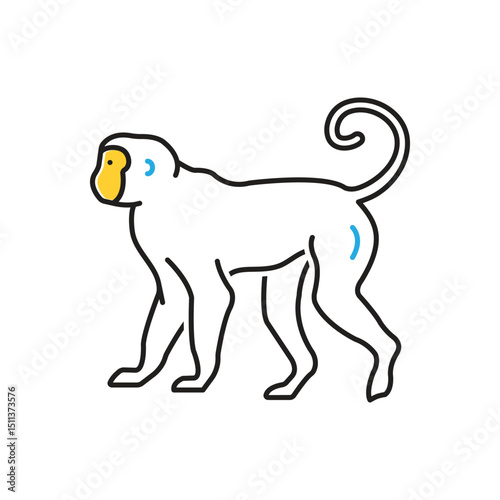 Multi color icon for monkey