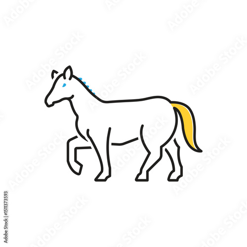 Multi color icon for horse