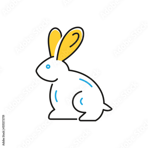 Multi color icon for rabbit