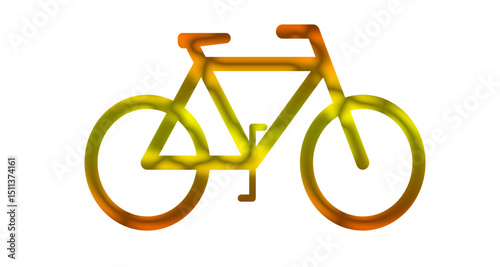 Bicycle Icon with Yellow and Orange Gradient | Isolated Bike Symbol for Transportation, Fitness and Eco-Friendly Lifestyle Designs