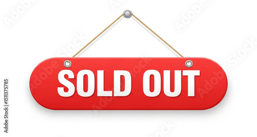Sold Out Sign | Red and White Out of Stock Label for Retail, Business, and Ecommerce