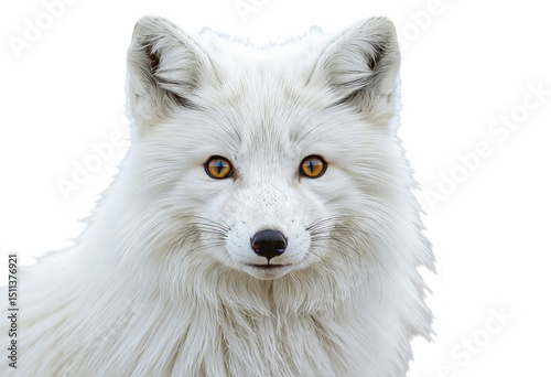 White Arctic Fox, Isolated Transparent Background