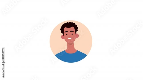 Blue Boy Profile Icon With Animated Stickers