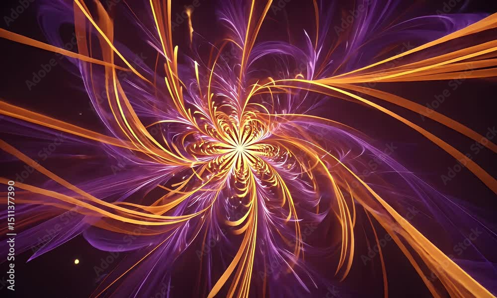 Abstract Swirl of Purple and Orange Lines Creates A Dynamic Pattern with Glowing Motion and Energy on Dark Background Abstract Swirl of Purple and Orange Lines Creates A Dynamic Pattern with Glowing Motion and Energy on Dark Background