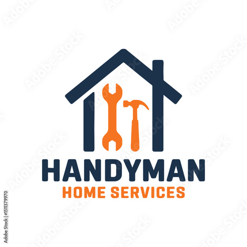 Home Repair Logo Design Vector, Real Estate Repair Logo Design