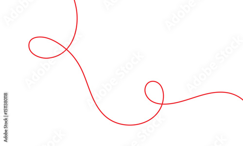 abstract simple red curly line design can be used background.