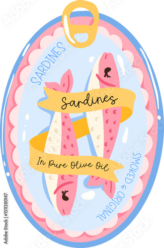 Illustration of Canned Sardines in Olive Oil