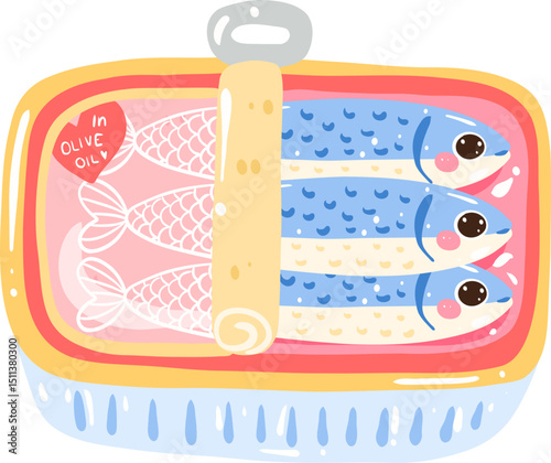 Illustration of Canned Sardines in Olive Oil